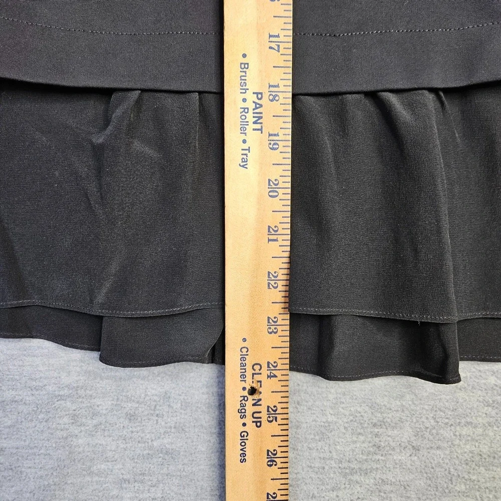 Club Monaco Women Black Peplum Top Size S/P 3/4 Sleeve Minimalist Blouse
